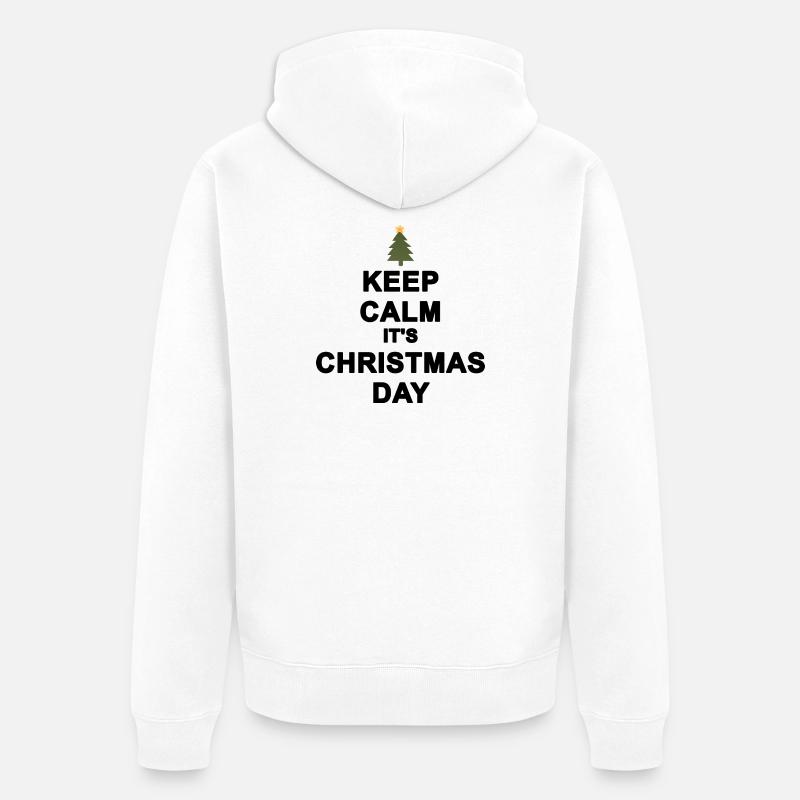 keep calm christmas - Veste à capuche bio Premium Unisexe - blanc