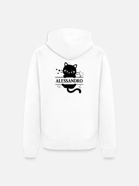 t-shirt Alessandro t shirt cat gift idea cat cat - Unisex Premium Organic Zip Hoodie - white
