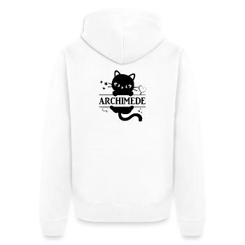 Name T-Shirt Archimede T-Shirt Katze Geschenkidee - Unisex Premium Bio Zip Hoodie - Weiß - Hinten - Thijin (182cm)