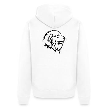 Pyrenean Mountain Dog Head "Black Edition" - Unisex Premium Organic Zip Hoodie - white - Back - Thijin (182cm)