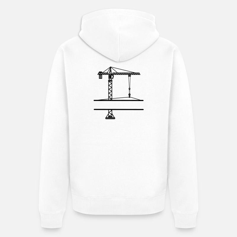 Grue de chantier avec bannière - Veste à capuche bio Premium Unisexe - blanc