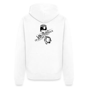 V8 Kolben Soundtrack Motor musclecar Musik icon - Unisex Premium Bio Zip Hoodie - Weiß - Hinten - Thijin (182cm)