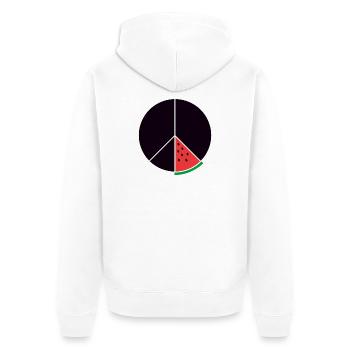 Gaza Peace - Unisex Premium Bio Zip Hoodie - Weiß - Hinten - Thijin (182cm)