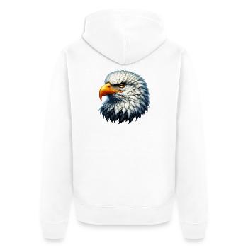 Eagle - Unisex Premium Organic Zip Hoodie - white - Back - Thijin (182cm)