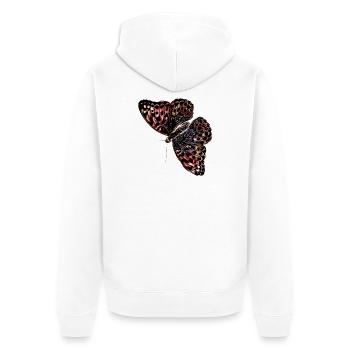 Bunter Schmetterling Watercolor - Unisex Premium Bio Zip Hoodie - Weiß - Hinten - Thijin (182cm)