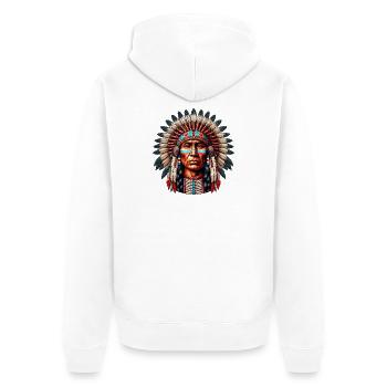 Amérindien Peau rouge d’Amérique - Veste à capuche bio Premium Unisexe - blanc - Dos - Thijin (182cm)