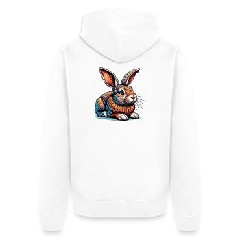 Lapin - Veste à capuche bio Premium Unisexe - blanc - Dos - Thijin (182cm)