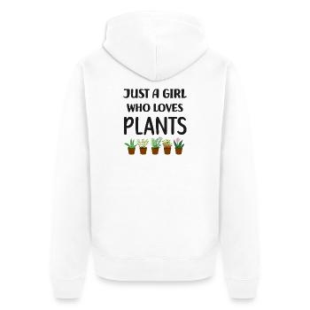 Juste une fille qui aime les plantes - Veste à capuche bio Premium Unisexe - blanc - Dos - Thijin (182cm)