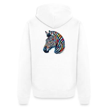 Zèbre - Veste à capuche bio Premium Unisexe - blanc - Dos - Thijin (182cm)