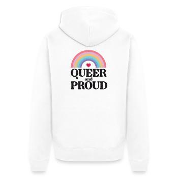 LGBT Pride Month - Queer und stolz - Unisex Premium Bio Zip Hoodie - Weiß - Hinten - Thijin (182cm)