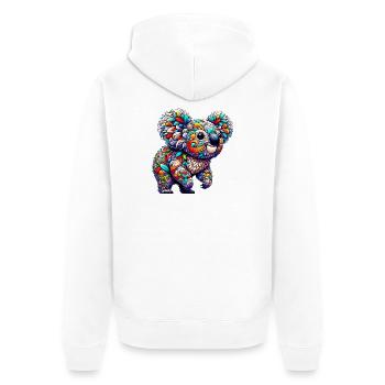 Koala - Unisex Premium Organic Zip Hoodie - white - Back - Thijin (182cm)