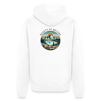 Mountainous landscape - Unisex Premium Organic Zip Hoodie - white - Back - Thijin (182cm)