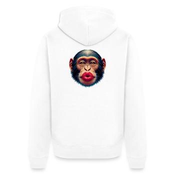 Baiser de singe - Veste à capuche bio Premium Unisexe - blanc - Dos - Thijin (182cm)
