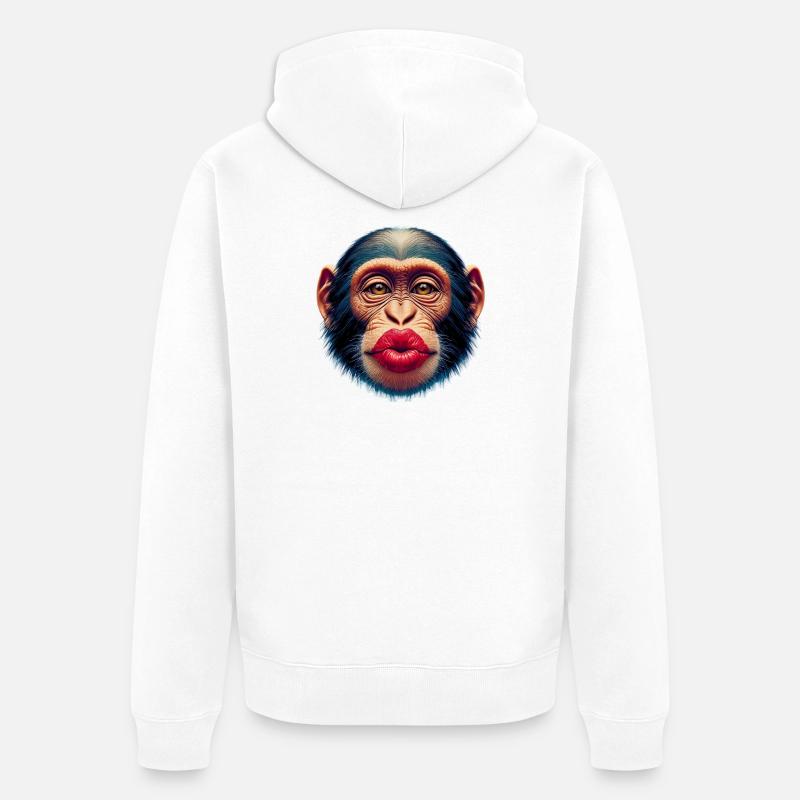 Baiser de singe - Veste à capuche bio Premium Unisexe - blanc