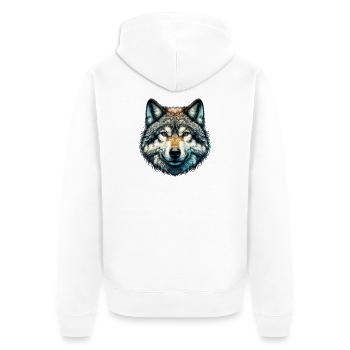 Loup - Veste à capuche bio Premium Unisexe - blanc - Dos - Thijin (182cm)