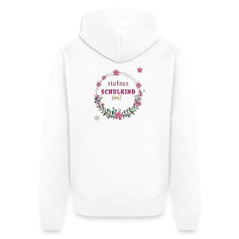 Inscription d’écoliers fiers - Veste à capuche bio Premium Unisexe - blanc - Dos - Thijin (182cm)