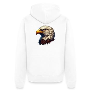 Adler - Unisex Premium Bio Zip Hoodie - Weiß - Hinten - Thijin (182cm)