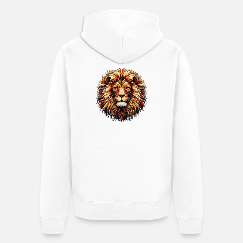 Lion - Veste à capuche bio Premium Unisexe - blanc