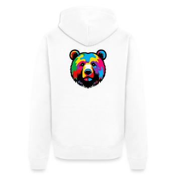 Ours - Veste à capuche bio Premium Unisexe - blanc - Dos - Thijin (182cm)
