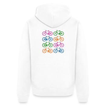 Fahrrad - Unisex Premium Bio Zip Hoodie - Weiß - Hinten - Thijin (182cm)
