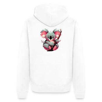 Koala - Unisex Premium Organic Zip Hoodie - white - Back - Thijin (182cm)