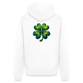 Trèfle à quatre feuilles - Veste à capuche bio Premium Unisexe - blanc - Dos - Thijin (182cm)