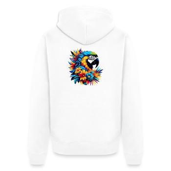 Papagei - Unisex Premium Bio Zip Hoodie - Weiß - Hinten - Thijin (182cm)