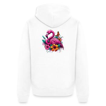 Flamant - Veste à capuche bio Premium Unisexe - blanc - Dos - Thijin (182cm)