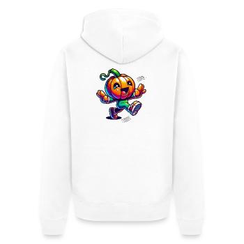 Dancing pumpkin - cute Halloween fun - Unisex Premium Organic Zip Hoodie - white - Back - Thijin (182cm)