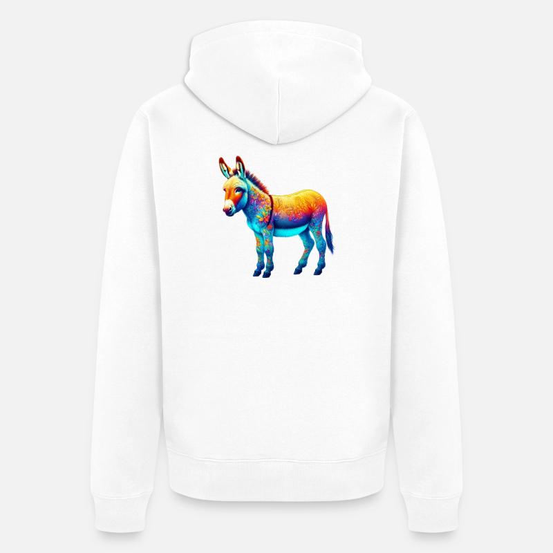 Mule âne - Veste à capuche bio Premium Unisexe - blanc