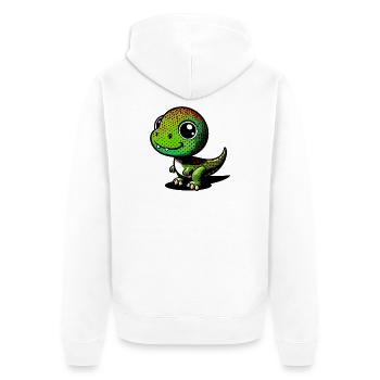 Dinosaurier - Unisex Premium Bio Zip Hoodie - Weiß - Hinten - Thijin (182cm)