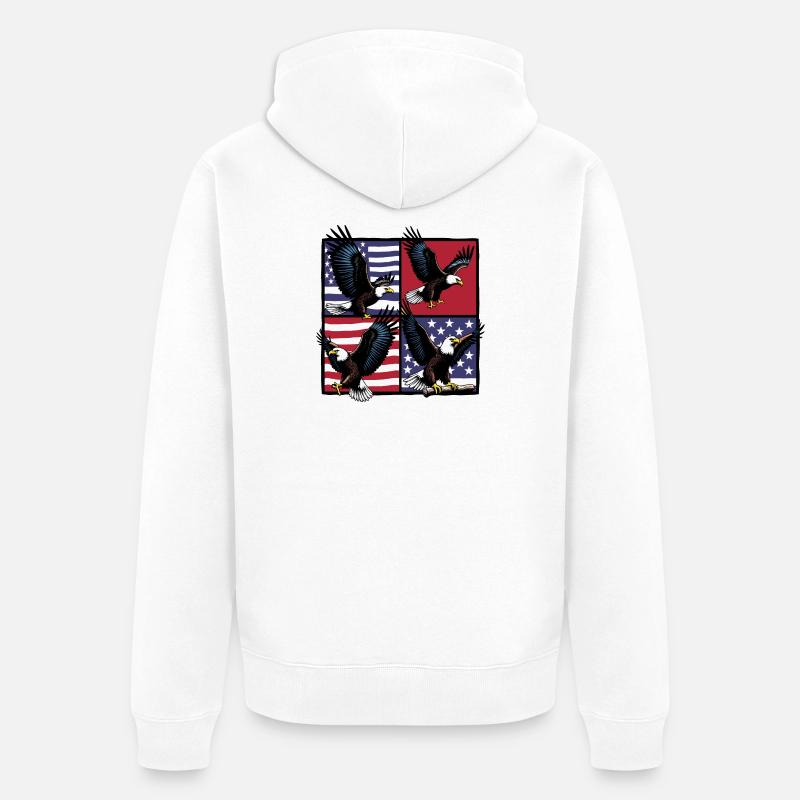 Pygargue à tête blanche - Veste à capuche bio Premium Unisexe - blanc
