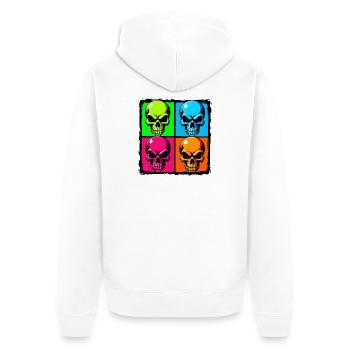 Colourful skulls - Unisex Premium Organic Zip Hoodie - white - Back - Thijin (182cm)