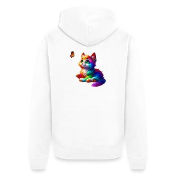 Chats (02) - Veste à capuche bio Premium Unisexe - blanc - Dos - Thijin (182cm)