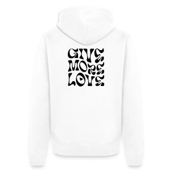Give more love - Unisex Premium Organic Zip Hoodie - white - Back - Thijin (182cm)