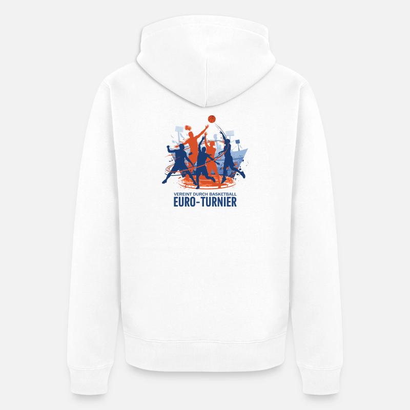 Tournoi de basket-ball - Veste à capuche bio Premium Unisexe - blanc
