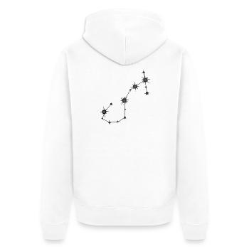 Scorpio Star Constellation Zodiac Sign Black Gray - Unisex Premium Organic Zip Hoodie - white - Back - Thijin (182cm)