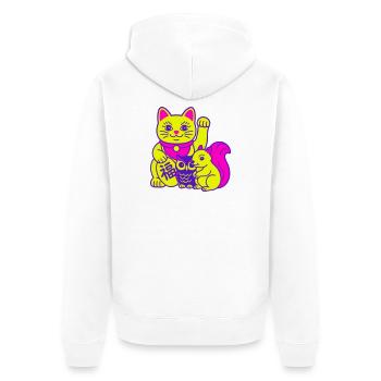 Des animaux chanceux ! - Veste à capuche bio Premium Unisexe - blanc - Dos - Thijin (182cm)