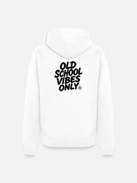 OLD SCHOOL VIBES only - Unisex Premium Bio Zip Hoodie - Weiß