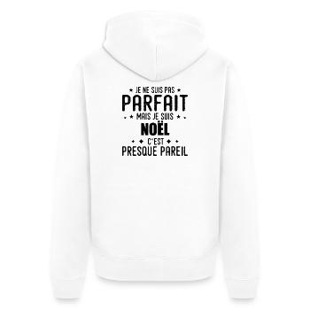 Christmas: authentic, imperfect, top, perfection - Unisex Premium Organic Zip Hoodie - white - Back - Thijin (182cm)