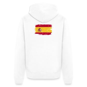 MALAGA - Unisex Premium Bio Zip Hoodie - Weiß - Hinten - Thijin (182cm)