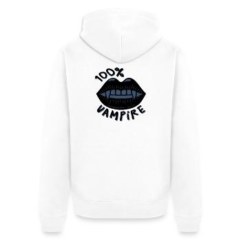 100% Vampires - Unisex Premium Organic Zip Hoodie - white - Back - Thijin (182cm)