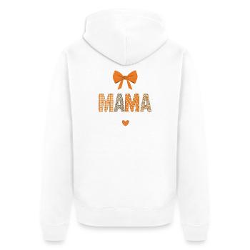 Orange Mom Patchwork Muster - Unisex Premium Bio Zip Hoodie - Weiß - Hinten - Thijin (182cm)