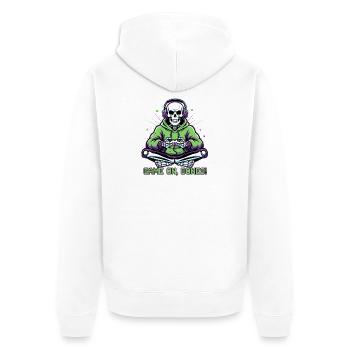 Jeu sur les os – Neon Gamer Skull - Veste à capuche bio Premium Unisexe - blanc - Dos - Thijin (182cm)