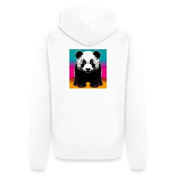 Panda - Unisex Premium Bio Zip Hoodie - Weiß - Hinten - Thijin (182cm)