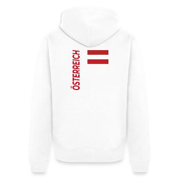 St. Anton - Unisex Premium Bio Zip Hoodie - Weiß - Hinten - Thijin (182cm)