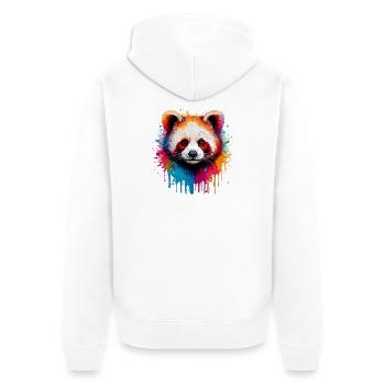 Panda Watercolor Explosion - Unisex Premium Organic Zip Hoodie - white - Back - Thijin (182cm)