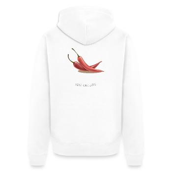 Chili Chillin’ – Lustiges Urlaubsmotiv - Unisex Premium Bio Zip Hoodie - Weiß - Hinten - Thijin (182cm)