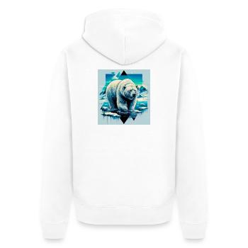 ours blanc - Veste à capuche bio Premium Unisexe - blanc - Dos - Thijin (182cm)