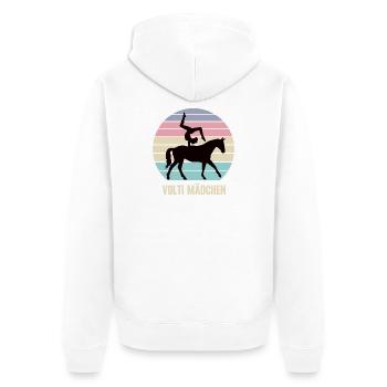 Volti Mädchen Voltigieren Voltigier Reiterin Pferd - Unisex Premium Bio Zip Hoodie - Weiß - Hinten - Thijin (182cm)